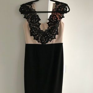 ASOS shoulder appliqué midi dress.